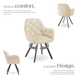tectake Armchair Lucia Per Piece - Cream - Size: 1 Pack - thumbnail 3