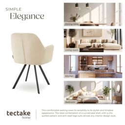 tectake Armchair Lucia Per Piece - Cream - Size: 1 Pack - thumbnail 7