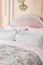 Ted Baker 'Peppermint' Cotton Duvet Cover Set in Silver - Size: Super King - thumbnail 2