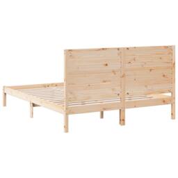 Berkfield Home Decorative Extra Long Bed Frame without Mattress 140x210 cm Solid Wood in Natural - thumbnail 6