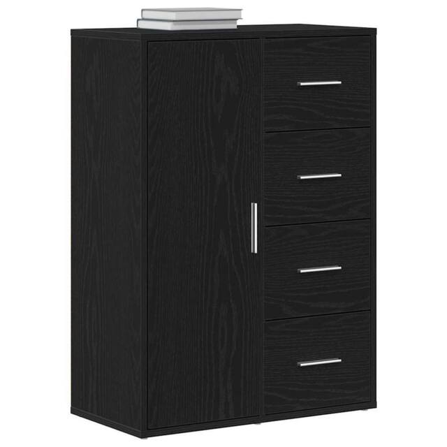 Berkfield Home Sideboard Black Oak 60x31x84 cm Engineered Wood - Size: 60 x 31 x 84 cm - image 1