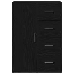 Berkfield Home Sideboard Black Oak 60x31x84 cm Engineered Wood - Size: 60 x 31 x 84 cm - thumbnail 3