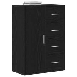 Berkfield Home Sideboard Black Oak 60x31x84 cm Engineered Wood - Size: 60 x 31 x 84 cm - thumbnail 1