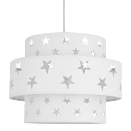 First Choice Lighting Pair of White Star Two Tier Light Shades - thumbnail 3