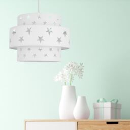 First Choice Lighting Pair of White Star Two Tier Light Shades - thumbnail 4