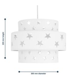 First Choice Lighting Pair of White Star Two Tier Light Shades - thumbnail 5