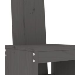 Berkfield Home 5 Piece Garden Bar Set Grey Solid Wood Pine - thumbnail 5