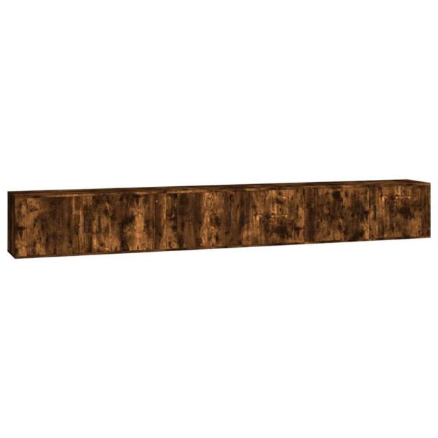 Berkfield Home Wall-mounted TV Cabinets 3 pcs Smoked Oak 100x34.5x40 cm in Brown - image 1