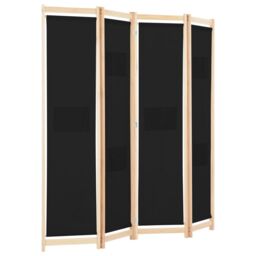 Berkfield Home 4-Panel Room Divider Black 160x170x4 cm Fabric - Size: 160 x 170 x 4 cm - thumbnail 3