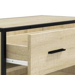 Berkfield Home Shoe Cabinet Sonoma Oak 75x38x97.5 cm Engineered Wood & Metal in Light Brown - thumbnail 8