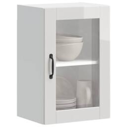 Berkfield Home Kitchen Wall Cabinet with Glass Door¬†Porto High Gloss White - thumbnail 2