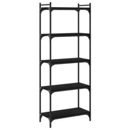 Berkfield Home Bookcase 5-Tier Black 60x30x154 cm Engineered Wood - Size: 60 x 30 x 154 cm - thumbnail 1