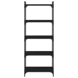 Berkfield Home Bookcase 5-Tier Black 60x30x154 cm Engineered Wood - Size: 60 x 30 x 154 cm - thumbnail 4