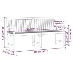 Berkfield Home Classic Garden Bench 180 cm Solid Acacia Wood in Brown - thumbnail 7