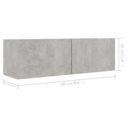 Berkfield Home Practical 5 Piece TV Cabinet Set Concrete Grey Engineered Wood - thumbnail 8