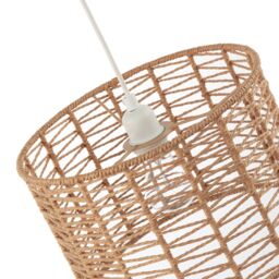 Happy Homewares Classic Twisted Brown Paper Pendant Light Shade with Strapped Design - thumbnail 4
