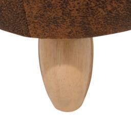 Wyld and Coco Rhino Children's Stool Storage Brown Faux Leather Rubberwood Legs - thumbnail 7