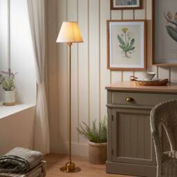 Netlighting Burley Rechargeable Floor Lamp Fabric Ivy Shade 25cm in White - thumbnail 2