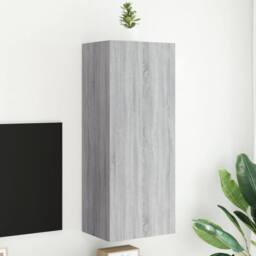 Berkfield Home TV Wall Cabinet Grey Sonoma 40.5x30x102 cm Engineered Wood - thumbnail 2