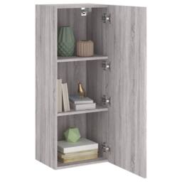Berkfield Home TV Wall Cabinet Grey Sonoma 40.5x30x102 cm Engineered Wood - thumbnail 5