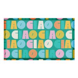 Artsy Mats Elizabeth Olwen Ciao Pattern Indoor/Outdoor Doormat (70x40cm) in Teal - Size: 40 cm x 70 cm - thumbnail 2