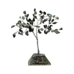 KDMD Gemstone Tree with Organite Base - 80 Stone - Moss Agate in Green - thumbnail 4