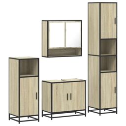 Berkfield Home 4¬†Piece Bathroom Furniture Set¬†Sonoma Oak Engineered Wood in Brown - thumbnail 2