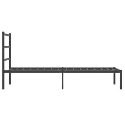 Berkfield Home Metal Bed Frame without Mattress with Headboard Black 90x200cm - Size: 90x200 cm - thumbnail 6