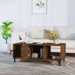 Berkfield Home Sturdy Coffee Table Brown Oak 102x50x40 cm Engineered Wood - Size: 102 x 50 x 40 cm - thumbnail 1