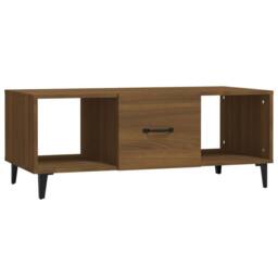 Berkfield Home Sturdy Coffee Table Brown Oak 102x50x40 cm Engineered Wood - Size: 102 x 50 x 40 cm - thumbnail 3
