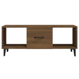 Berkfield Home Sturdy Coffee Table Brown Oak 102x50x40 cm Engineered Wood - Size: 102 x 50 x 40 cm - thumbnail 5