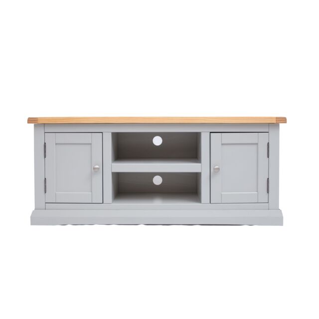 Cabinet Bits Loreo Light Grey 2 Door TV Cabinet Chrome Knob - image 1