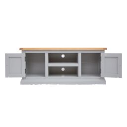 Cabinet Bits Loreo Light Grey 2 Door TV Cabinet Chrome Knob - thumbnail 4