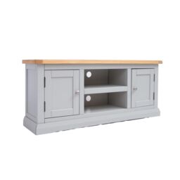 Cabinet Bits Loreo Light Grey 2 Door TV Cabinet Chrome Knob - thumbnail 2