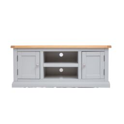 Cabinet Bits Loreo Light Grey 2 Door TV Cabinet Chrome Knob - thumbnail 1