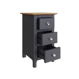 FWStyle Ready Assembled 3 Drawer Chest Of Drawers Graphite Blue Oak Top - thumbnail 2