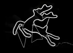 Shatchi Jumping Reindeer Neon Effect Rope Light Silhouette Double Side 90 Cool White LEDs Christmas Outdoor - thumbnail 5