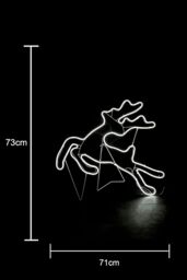 Shatchi Jumping Reindeer Neon Effect Rope Light Silhouette Double Side 90 Cool White LEDs Christmas Outdoor - thumbnail 2