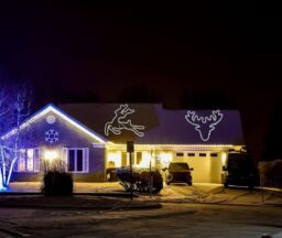 Shatchi Jumping Reindeer Neon Effect Rope Light Silhouette Double Side 90 Cool White LEDs Christmas Outdoor - thumbnail 3