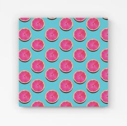 "Warren Reed - Designer Fruity Pattern Of Pink Grapefruit Canvas - Size: W30"" x H30""" - thumbnail 1