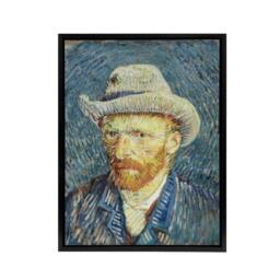 "Artery8 Vincent Van Gogh Self Portrait With Felt Hat Framed Canvas Wall Art Print in Blue - Size: W12"" x H16""" - thumbnail 1