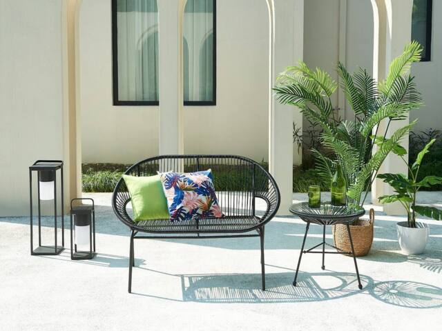 Vente-unique Garden Bench In Woven Resin - Black - ALIOS III By MYLIA - image 1
