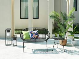 Vente-unique Garden Bench In Woven Resin - Black - ALIOS III By MYLIA - thumbnail 1