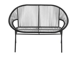 Vente-unique Garden Bench In Woven Resin - Black - ALIOS III By MYLIA - thumbnail 6