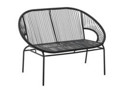 Vente-unique Garden Bench In Woven Resin - Black - ALIOS III By MYLIA - thumbnail 5