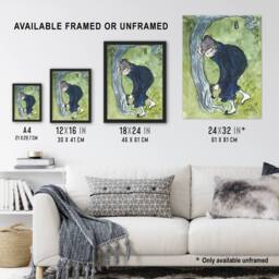 Artery8 The False Step Watercolour Painting Bonnard Framed Wall Art Print in Green - Size: A4 - thumbnail 3