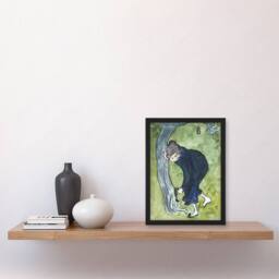 Artery8 The False Step Watercolour Painting Bonnard Framed Wall Art Print in Green - Size: A4 - thumbnail 4