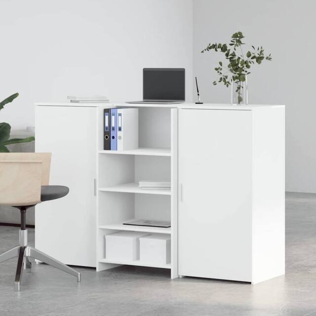 Berkfield Home Reception Desk White 155x50x103.5 cm Engineered Wood - image 1