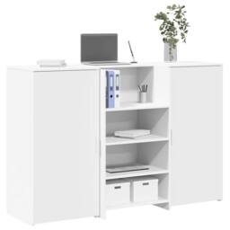 Berkfield Home Reception Desk White 155x50x103.5 cm Engineered Wood - thumbnail 2