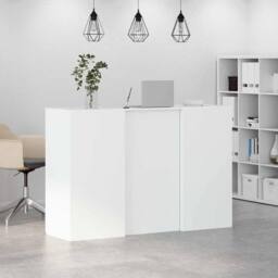 Berkfield Home Reception Desk White 155x50x103.5 cm Engineered Wood - thumbnail 4